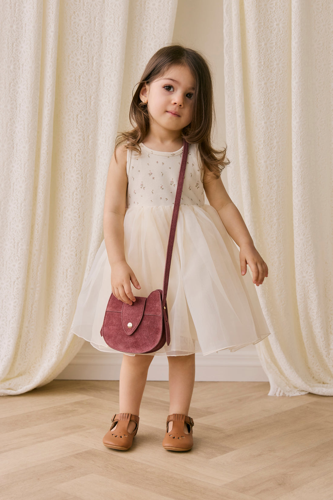 Jamie Kay Leather Shoulder Bag - Plum Pink Childrens Bag from Jamie Kay NZ