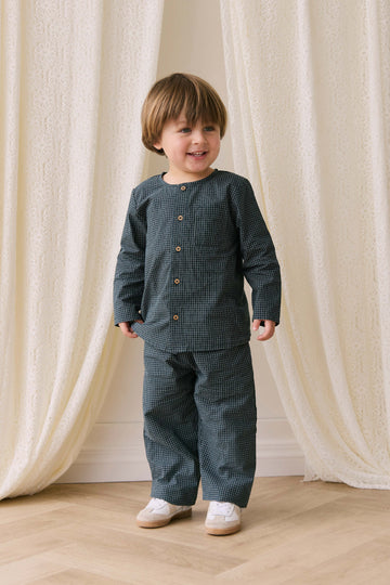 Organic Cotton Albie Top - Forest Grid Childrens Top from Jamie Kay NZ