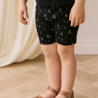 Organic Cotton Modal Elisa Bike Short - Dina Ebony Childrens Shorts from Jamie Kay NZ