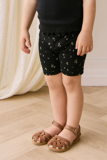 Organic Cotton Modal Elisa Bike Short - Dina Ebony Childrens Shorts from Jamie Kay NZ