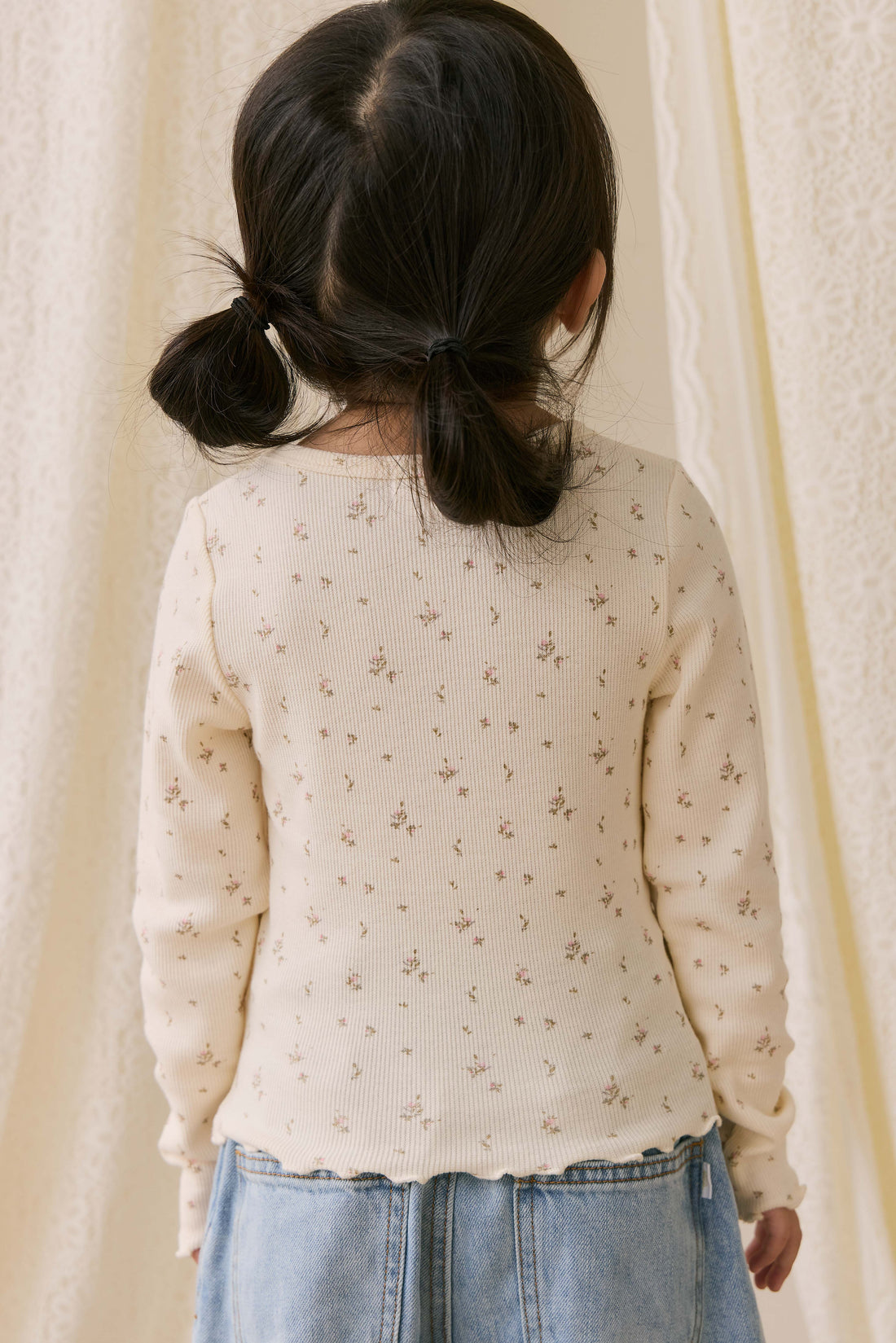 Organic Cotton Fine Rib Agathe Top - Dina Antique Childrens Top from Jamie Kay NZ