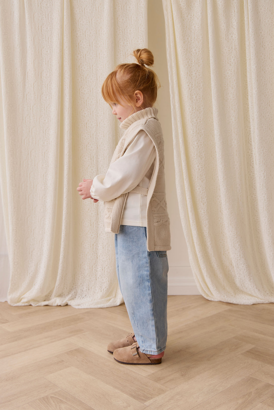 Bianca Poncho - Vanilla Childrens Jumper from Jamie Kay NZ