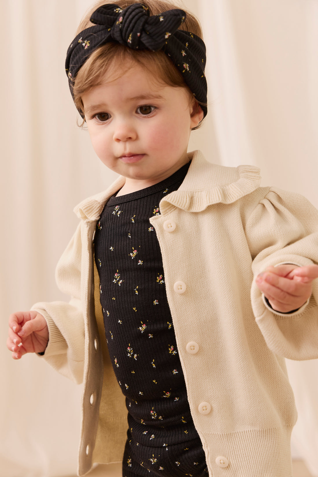 Organic Cotton Modal Marina Long Sleeve Top - Dina Ebony Childrens Top from Jamie Kay NZ