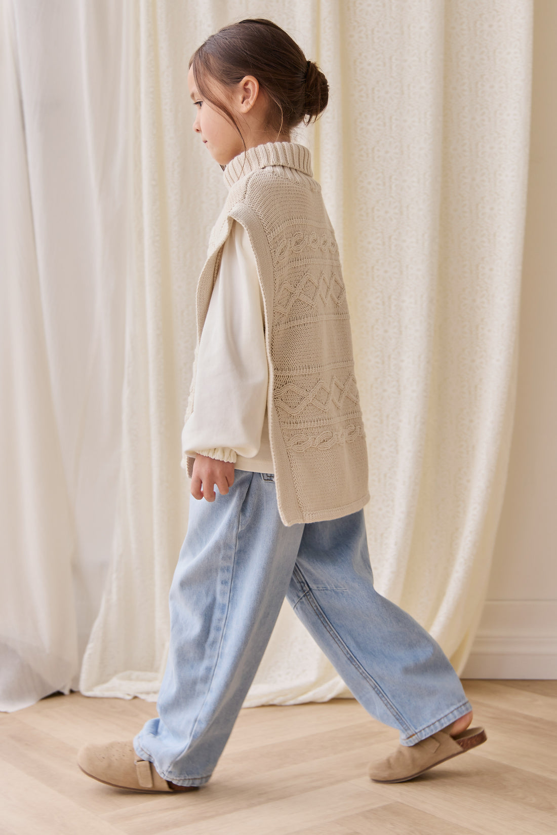 Bianca Poncho - Vanilla Childrens Jumper from Jamie Kay NZ