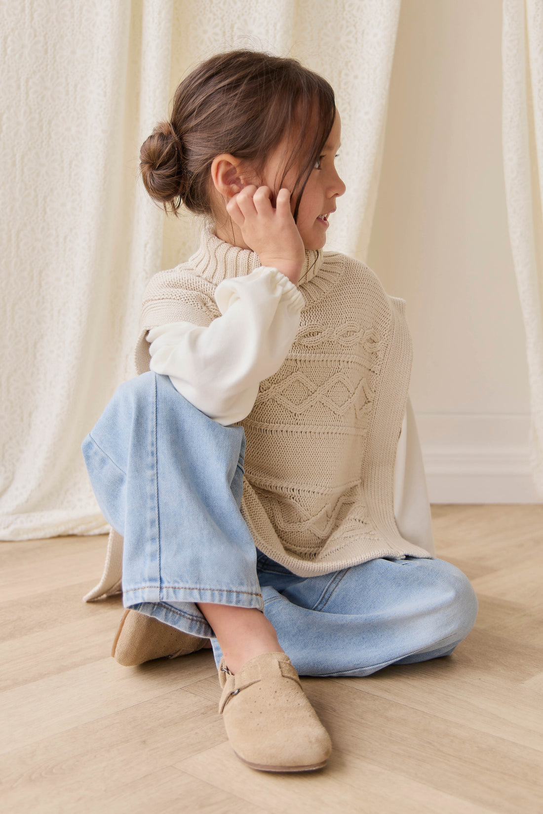 Pima Cotton Augustine Top - Parchment Childrens Top from Jamie Kay NZ