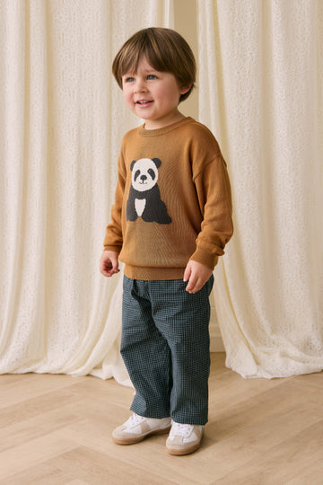 Organic Cotton Kingston Pant - Forest Grid Childrens Pant from Jamie Kay NZ