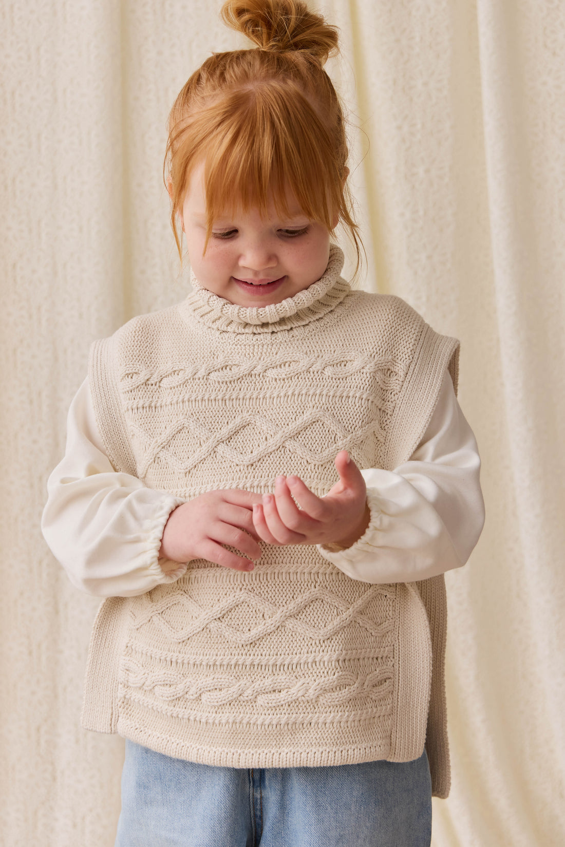 Bianca Poncho - Vanilla Childrens Jumper from Jamie Kay NZ