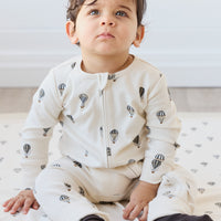 Organic Cotton Reese Zip Onepiece - Montgolfiere Cloud Childrens Onepiece from Jamie Kay NZ