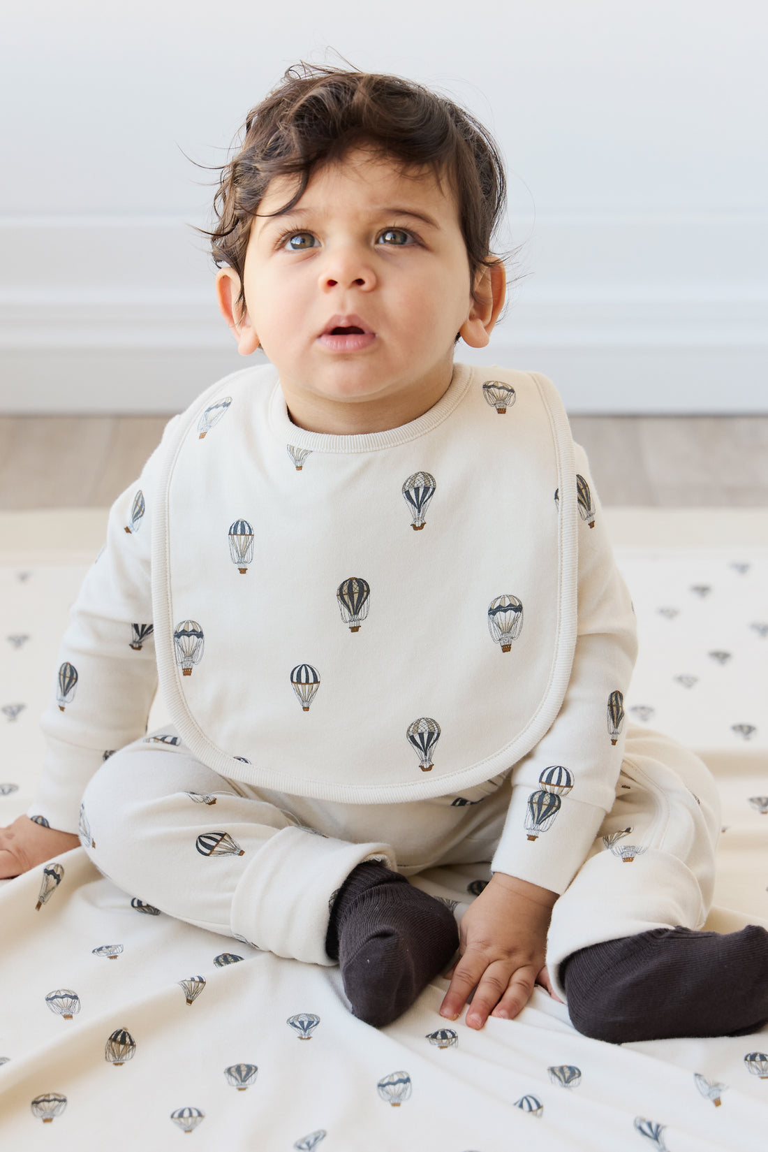 Organic Cotton Reese Zip Onepiece - Montgolfiere Cloud Childrens Onepiece from Jamie Kay NZ