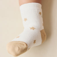 2PK Sock - Twinkle Toes Fawn/Fawn Childrens Sock from Jamie Kay NZ