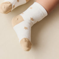 2PK Sock - Twinkle Toes Fawn/Fawn Childrens Sock from Jamie Kay NZ