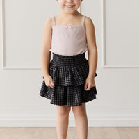 Organic Cotton Ruby Skirt - Gingham Night Childrens Skirt from Jamie Kay NZ