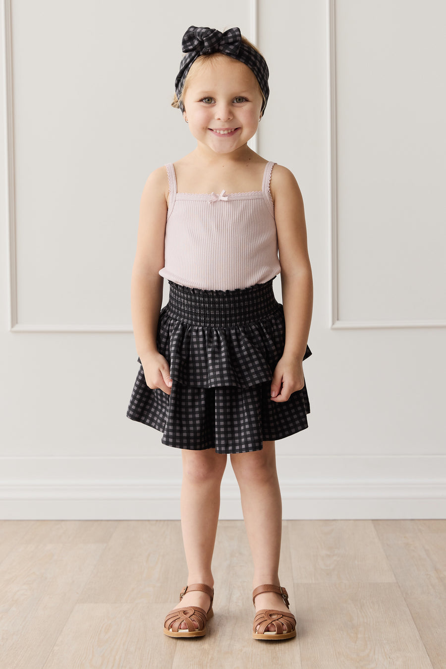 Organic Cotton Ruby Skirt - Gingham Night Childrens Skirt from Jamie Kay NZ