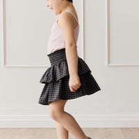 Organic Cotton Ruby Skirt - Gingham Night Childrens Skirt from Jamie Kay NZ