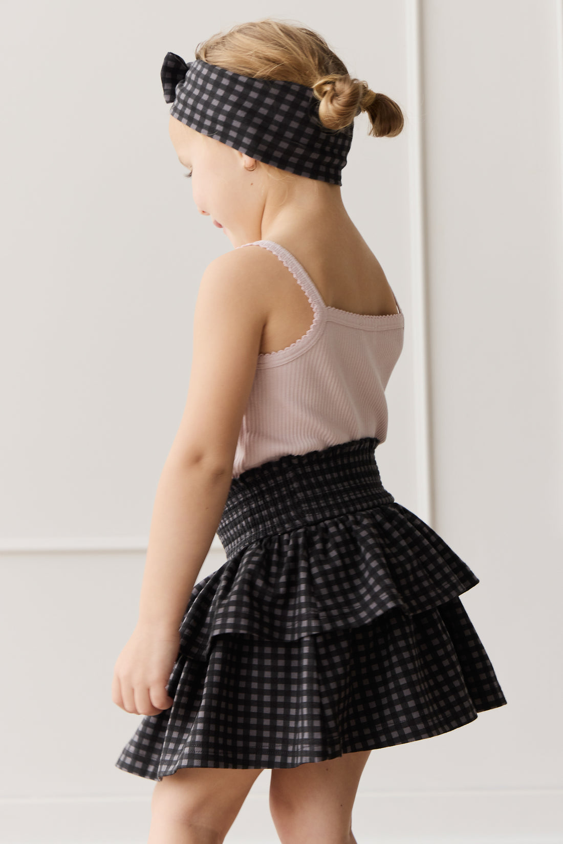 Organic Cotton Ruby Skirt - Gingham Night Childrens Skirt from Jamie Kay NZ