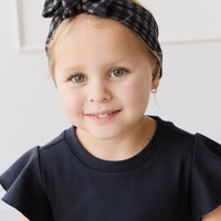 Organic Cotton Headband - Gingham Night Childrens Headband from Jamie Kay NZ