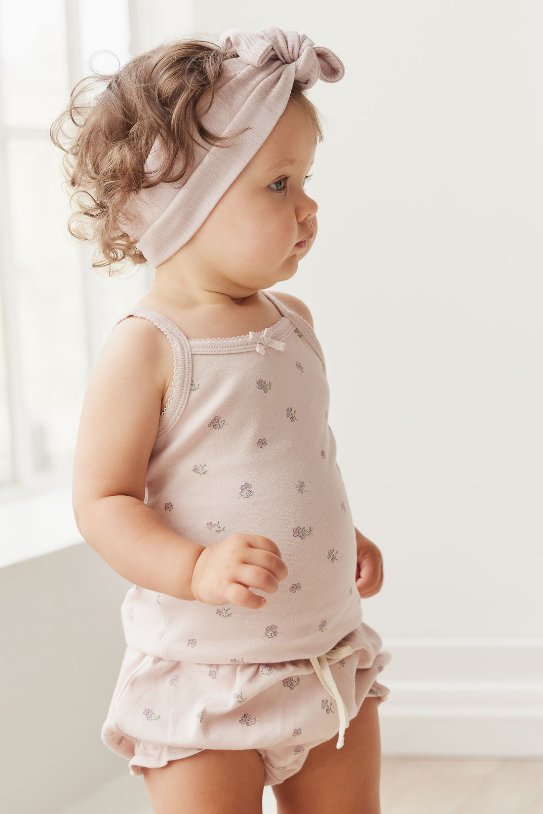 Organic Cotton Frill Bloomer - Meredith Violet Childrens Bloomer from Jamie Kay NZ