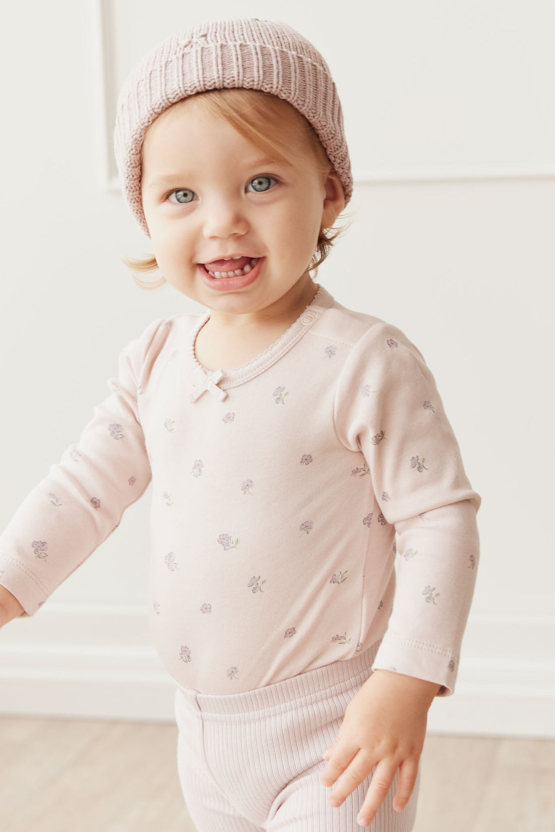 Organic Cotton Long Sleeve Bodysuit - Meredith Violet Childrens Bodysuit from Jamie Kay NZ