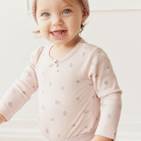 Organic Cotton Long Sleeve Bodysuit - Meredith Violet Childrens Bodysuit from Jamie Kay NZ