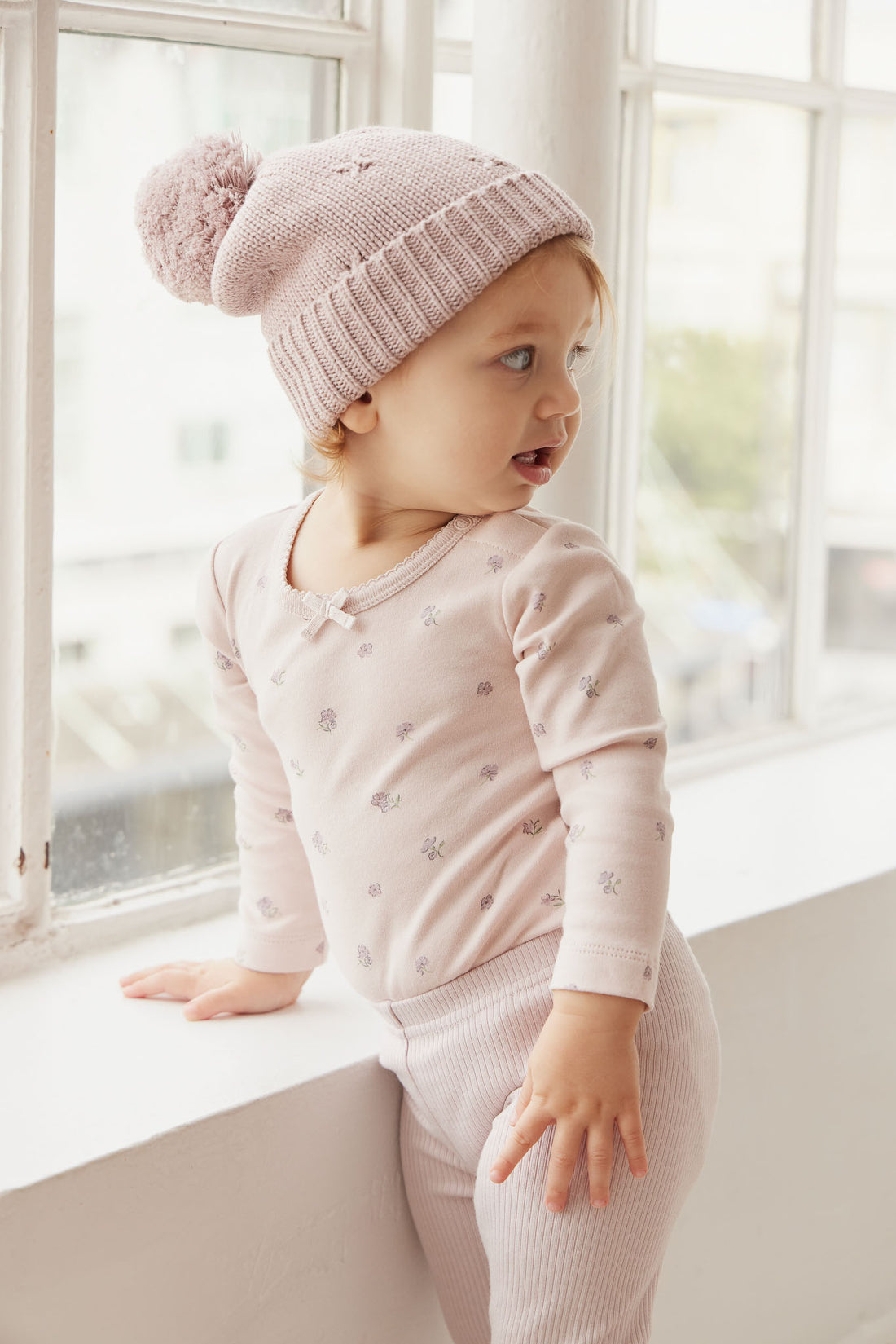 Organic Cotton Long Sleeve Bodysuit - Meredith Violet Childrens Bodysuit from Jamie Kay NZ