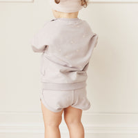 Organic Cotton Ivy Shortie - Annie Ditzy Violet Ice Childrens Short from Jamie Kay NZ