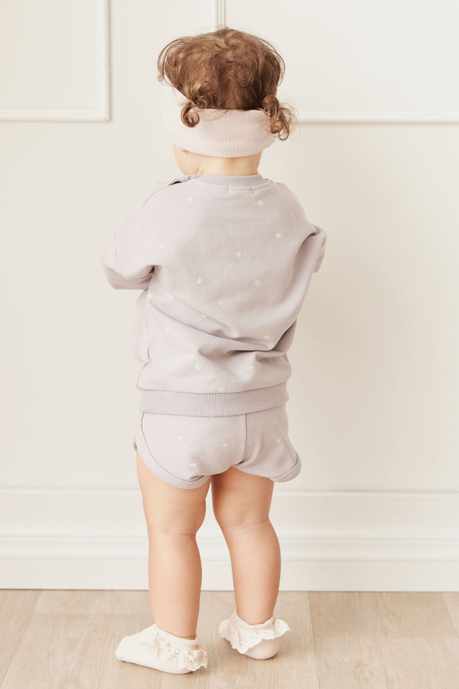 Organic Cotton Ivy Shortie - Annie Ditzy Violet Ice Childrens Short from Jamie Kay NZ