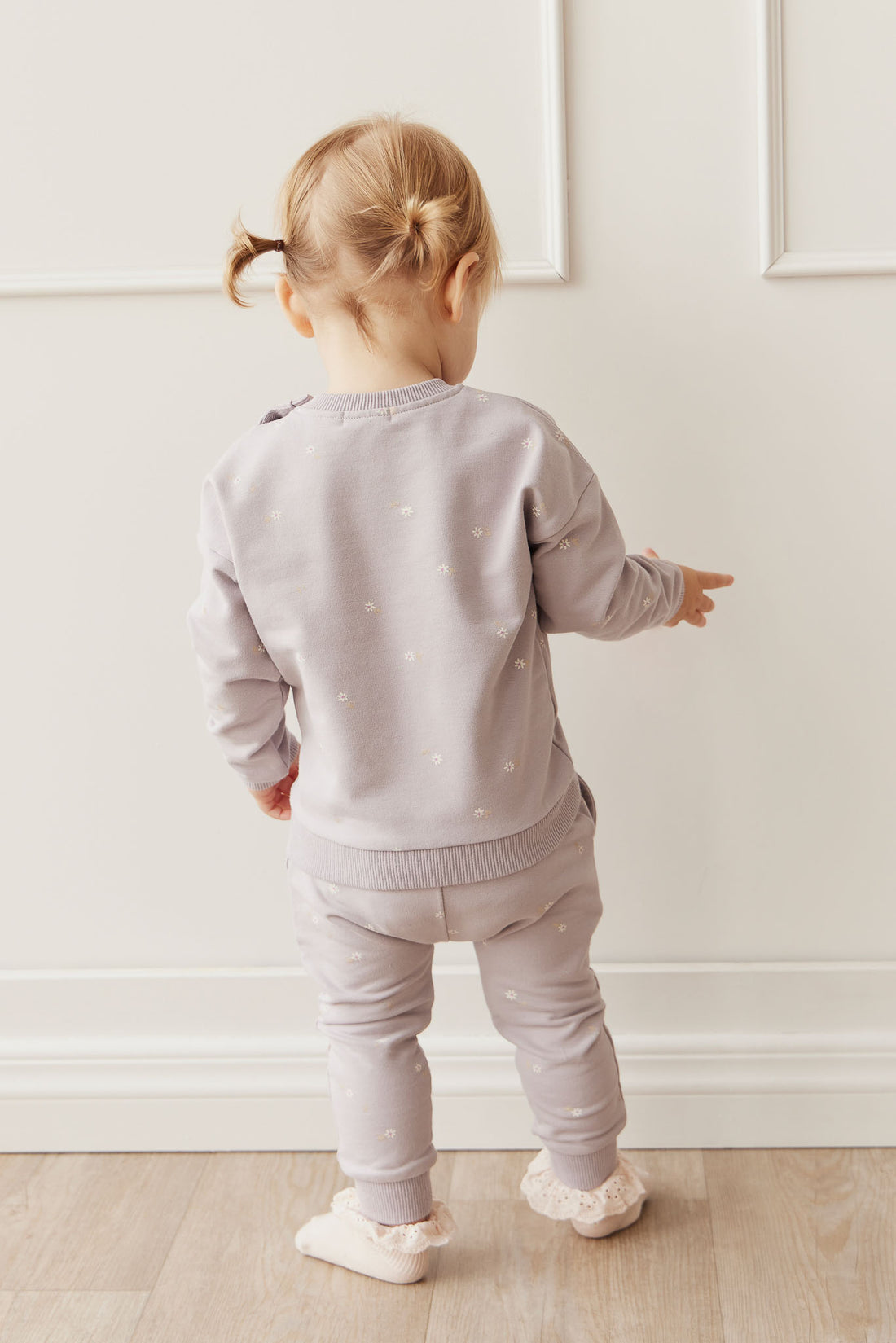 Organic Cotton Bobbie Sweatshirt - Annie Ditzy Violet Ice Childrens Top from Jamie Kay NZ