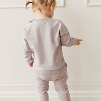 Organic Cotton Bobbie Sweatshirt - Annie Ditzy Violet Ice Childrens Top from Jamie Kay NZ