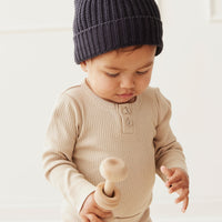 Organic Cotton Modal Long Sleeve Bodysuit - Fawn Childrens Bodysuit from Jamie Kay NZ