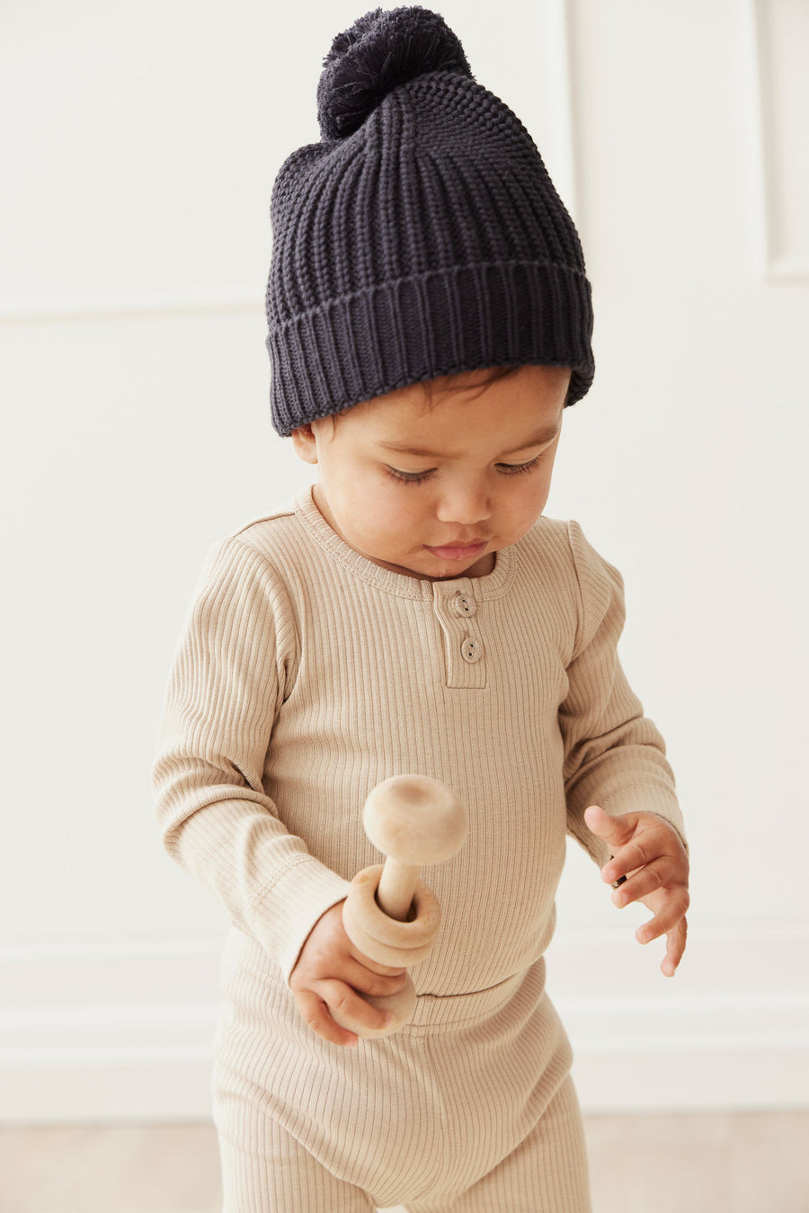 Organic Cotton Modal Long Sleeve Bodysuit - Fawn Childrens Bodysuit from Jamie Kay NZ