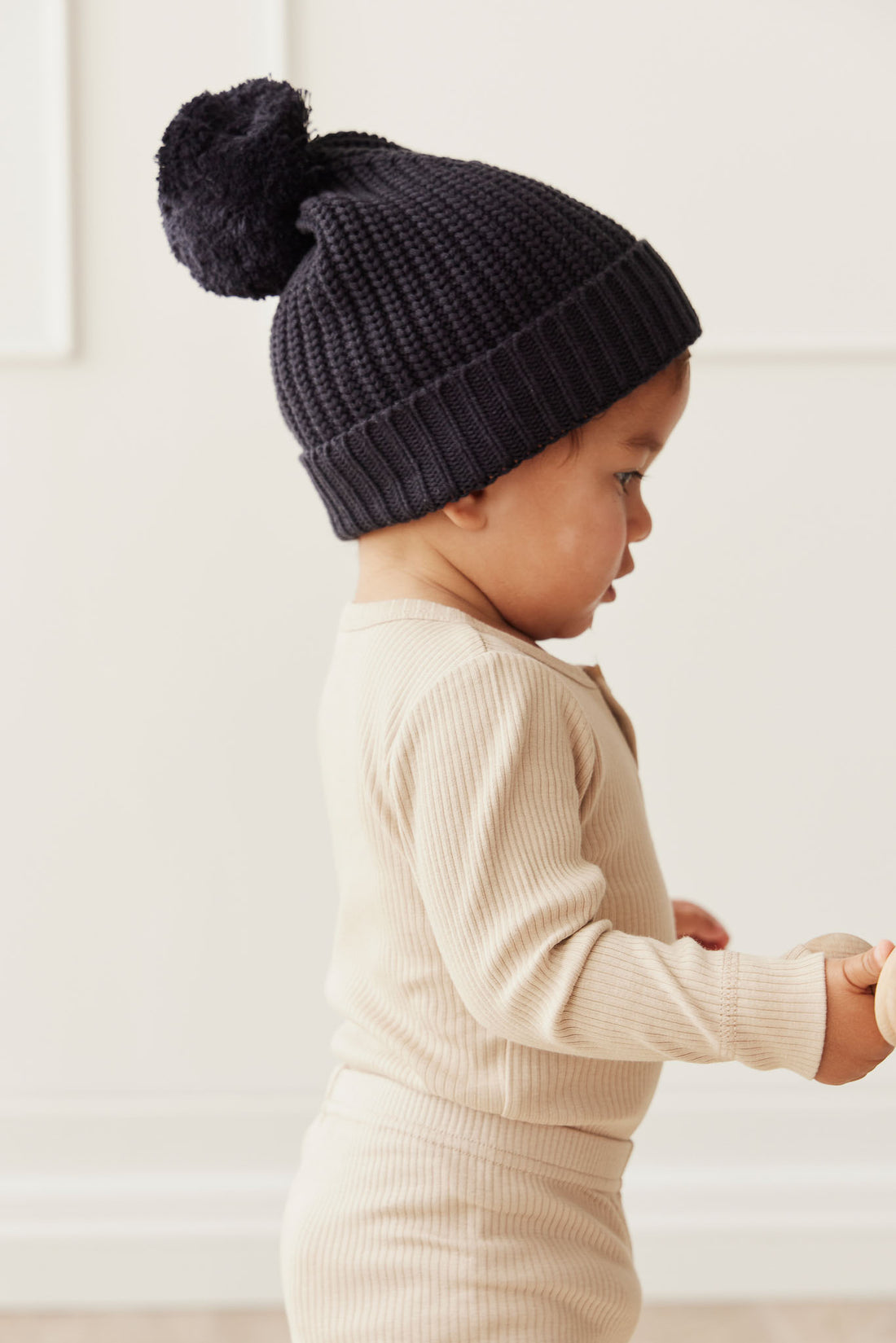 Aurelie Beanie - Black Bean Childrens Hat from Jamie Kay NZ