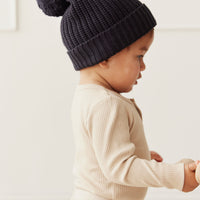 Aurelie Beanie - Black Bean Childrens Hat from Jamie Kay NZ