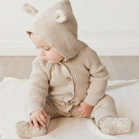 Bear Knit Onepiece - Sand Marle Fleck Childrens Onepiece from Jamie Kay NZ