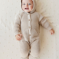 Bear Knit Onepiece - Sand Marle Fleck Childrens Onepiece from Jamie Kay NZ