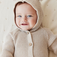 Bear Knit Onepiece - Sand Marle Fleck Childrens Onepiece from Jamie Kay NZ