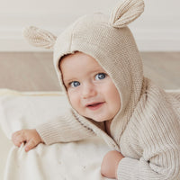 Bear Knit Onepiece - Sand Marle Fleck Childrens Onepiece from Jamie Kay NZ