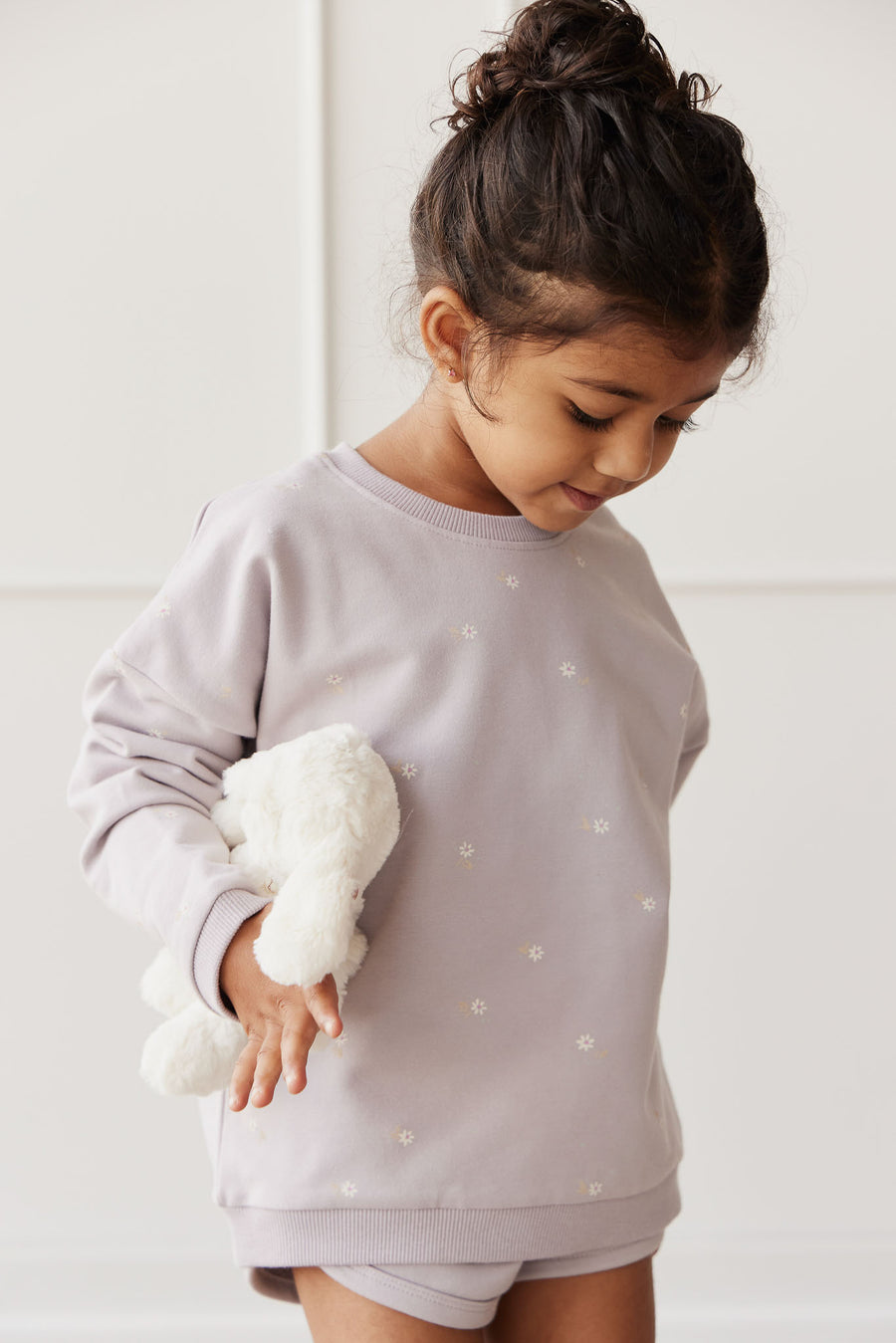 Organic Cotton Bobbie Sweatshirt - Annie Ditzy Violet Ice Childrens Top from Jamie Kay NZ