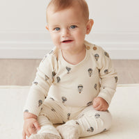 Organic Cotton Everyday Legging - Montgolfiere Cloud Childrens Legging from Jamie Kay NZ