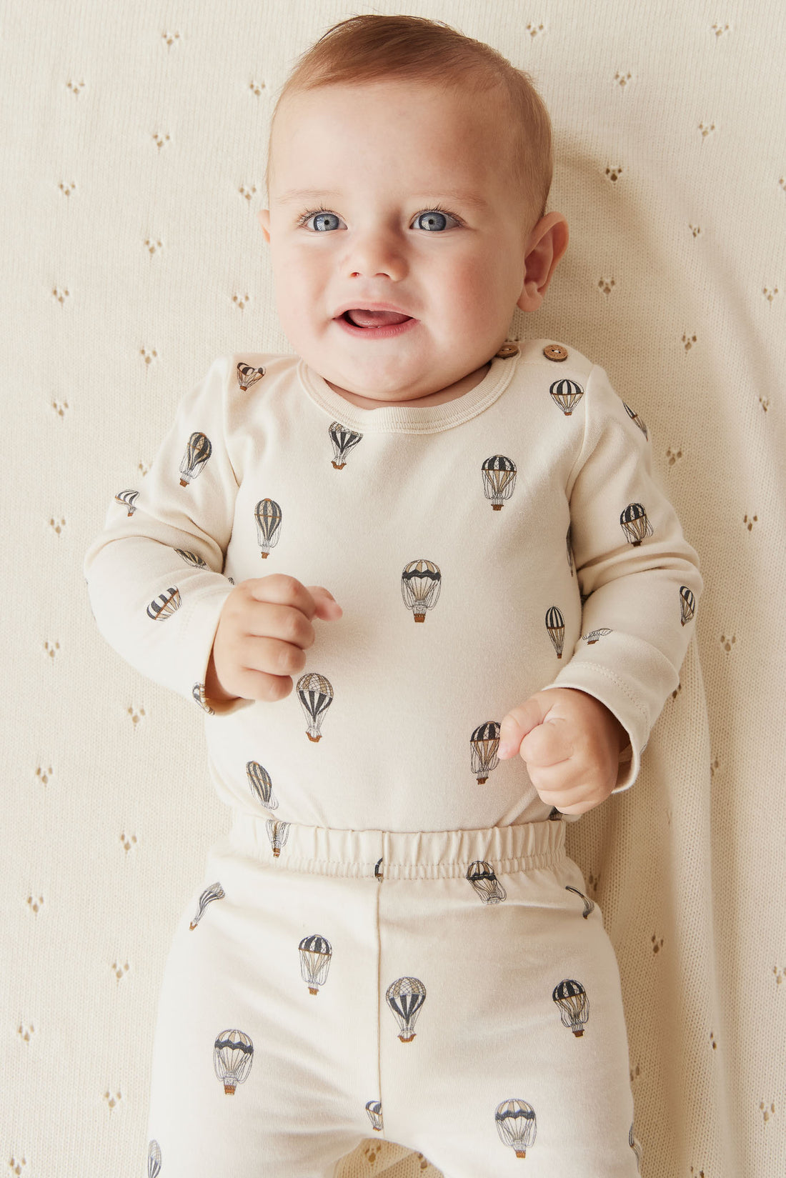 Organic Cotton Fernley Bodysuit - Montgolfiere Cloud Childrens Bodysuit from Jamie Kay NZ