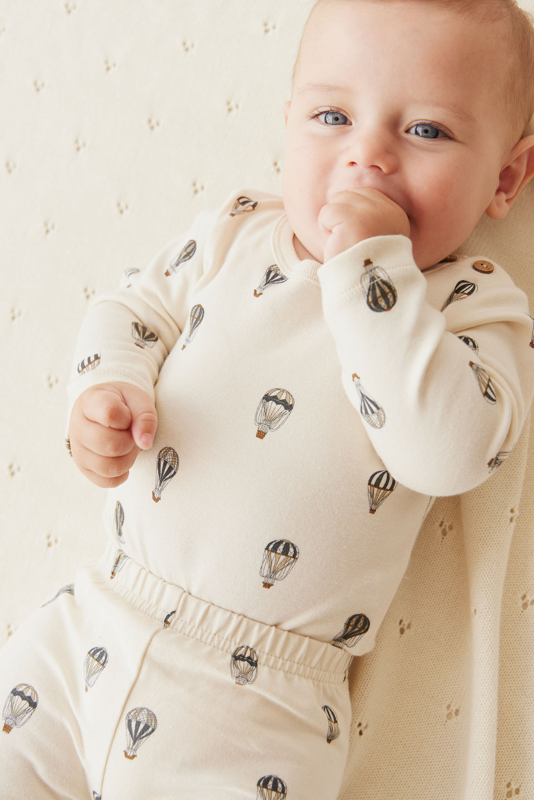 Organic Cotton Fernley Bodysuit - Montgolfiere Cloud Childrens Bodysuit from Jamie Kay NZ