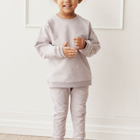 Organic Cotton Morgan Track Pant - Annie Ditzy Violet Ice Childrens Pant from Jamie Kay NZ