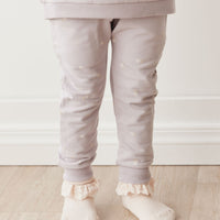 Organic Cotton Morgan Track Pant - Annie Ditzy Violet Ice Childrens Pant from Jamie Kay NZ