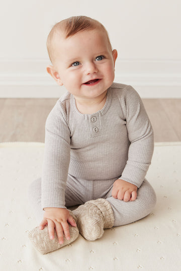 Organic Cotton Modal Long Sleeve Bodysuit - Icicle Marle Childrens Bodysuit from Jamie Kay NZ