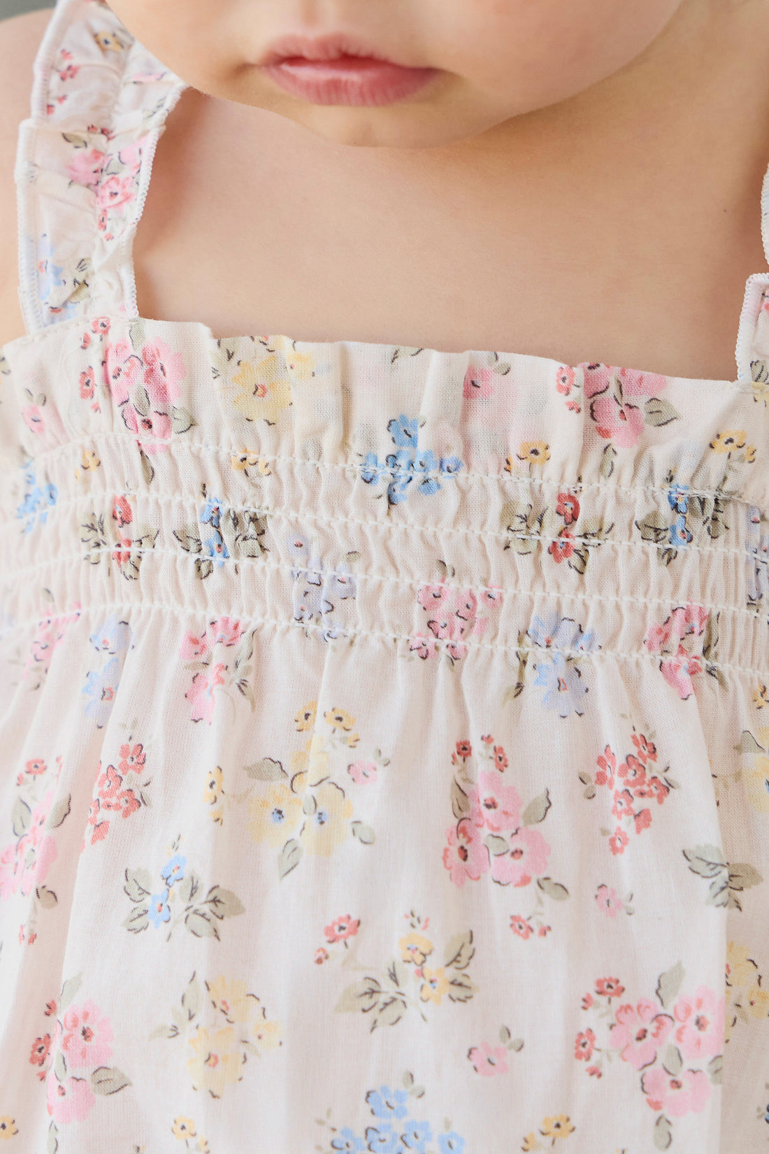 Organic Cotton Cassidy Playsuit - Morgan Vanilla Childrens Pants from Jamie Kay NZ