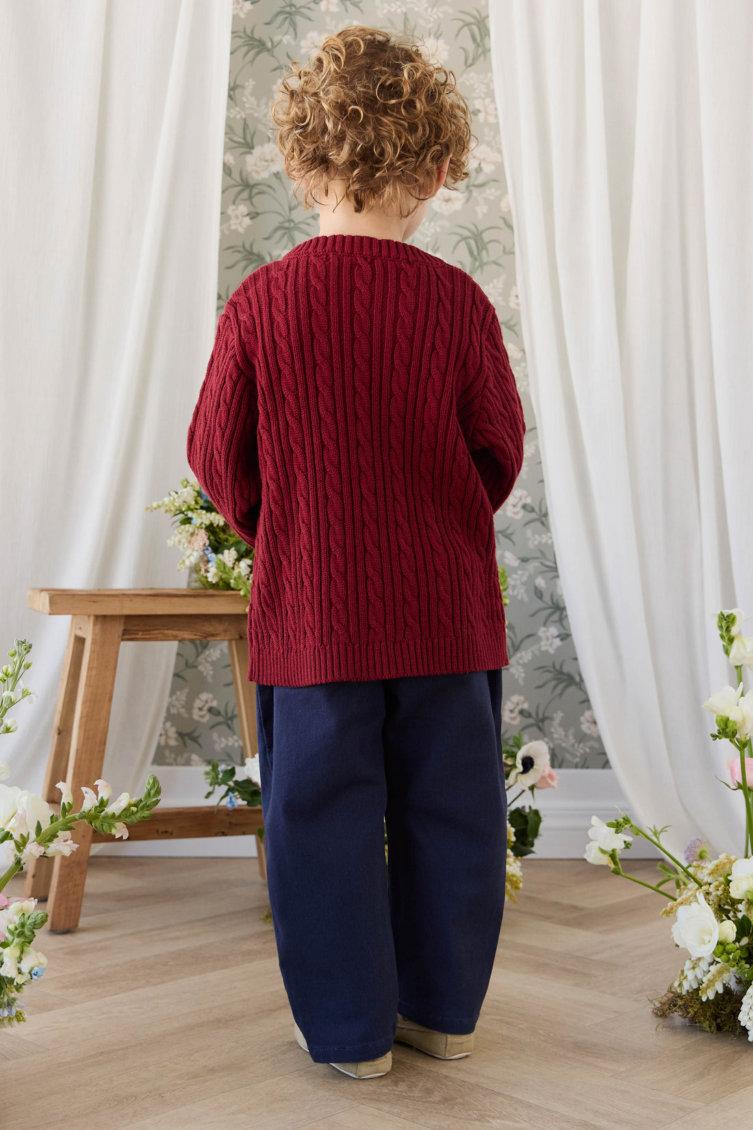 Richard Knit Jumper - Cherry Childrens Jumper from Jamie Kay NZ