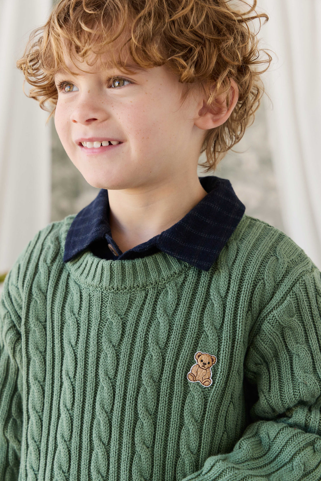 Richard Knit Jumper - Dark Jade Childrens Jumper from Jamie Kay NZ
