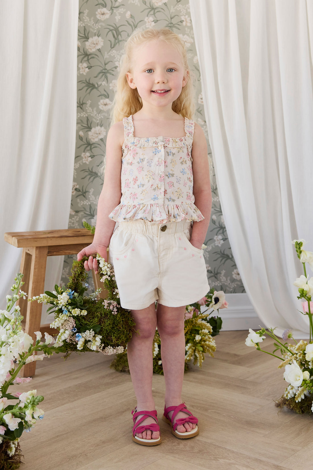 Organic Cotton Cassidy Top - Morgan Vanilla Childrens Top from Jamie Kay NZ
