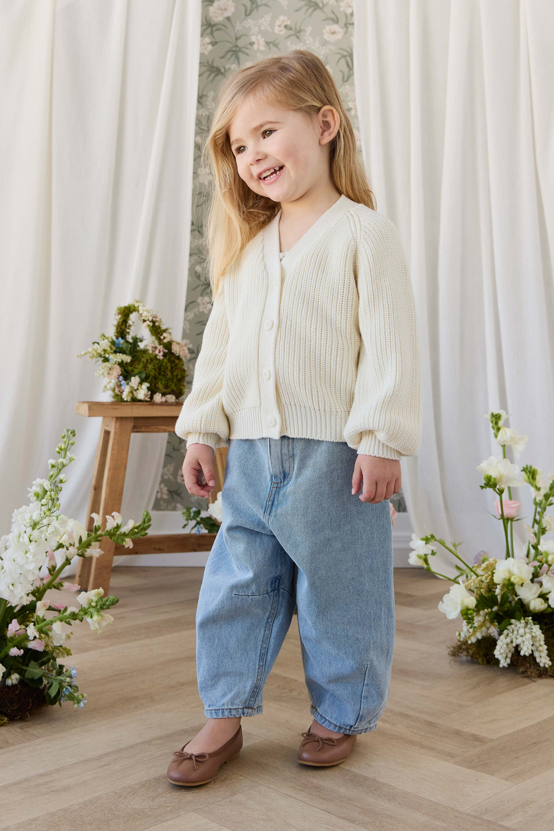 Paloma Cardigan - Snow Drop Childrens Cardigan from Jamie Kay NZ