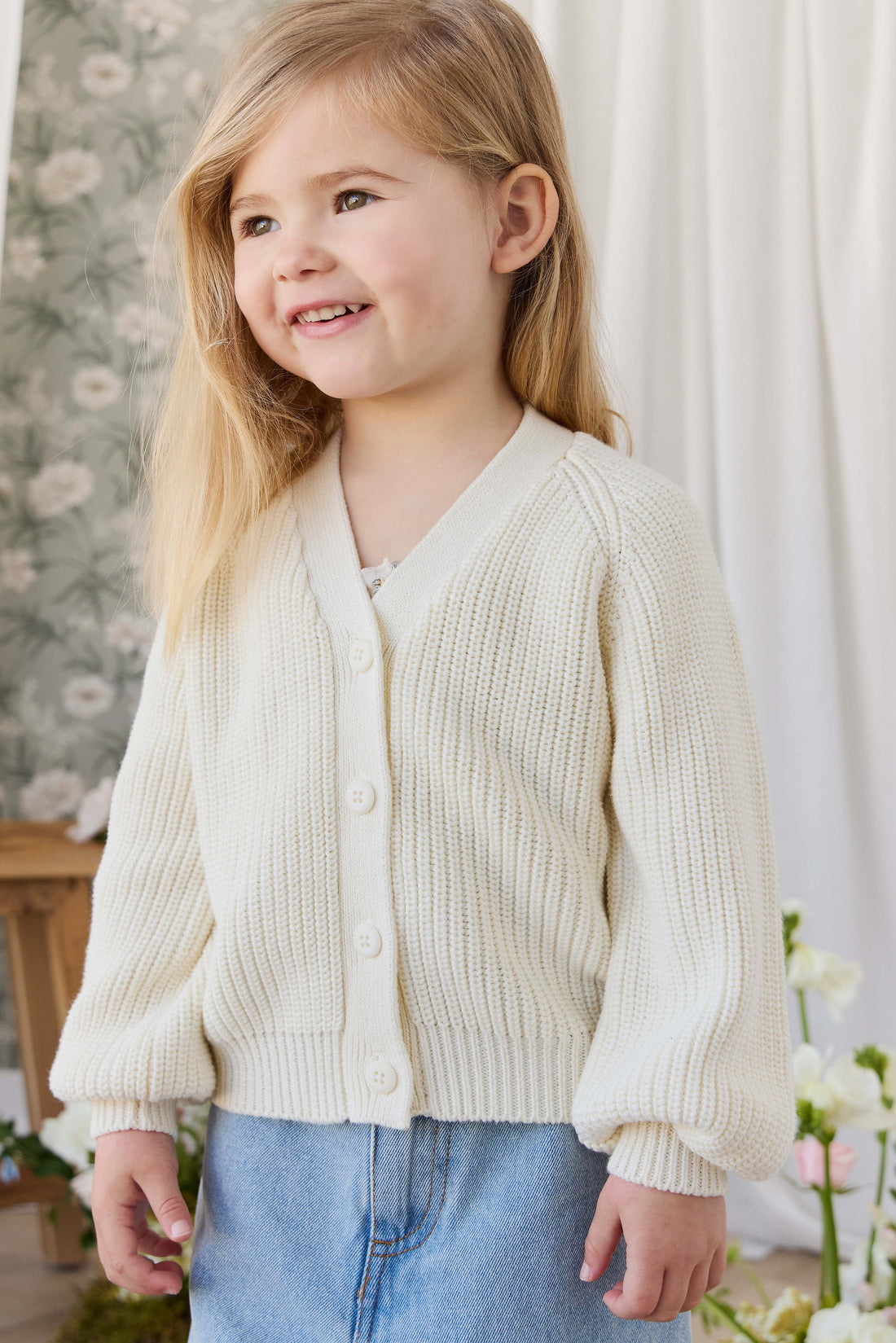 Paloma Cardigan - Snow Drop Childrens Cardigan from Jamie Kay NZ