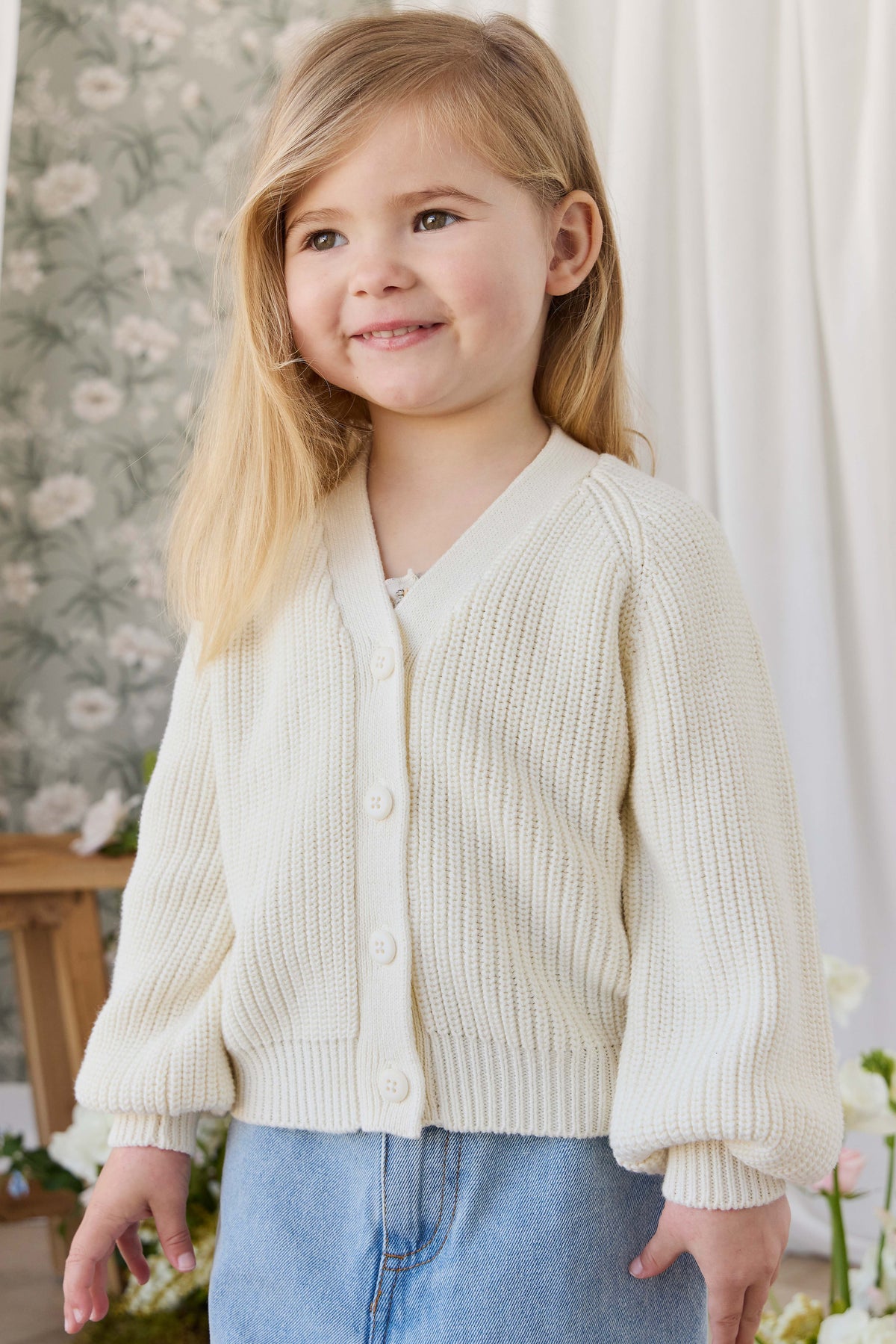 Paloma Cardigan - Snow Drop Childrens Cardigan from Jamie Kay NZ
